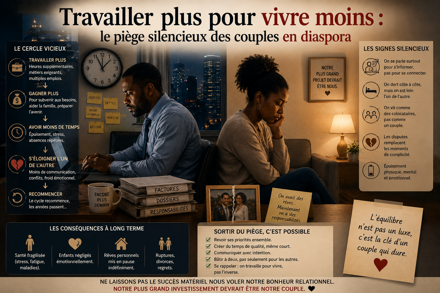 Travailler plus pour vivre moins en diaspora : le piège silencieux des couples immigrés
