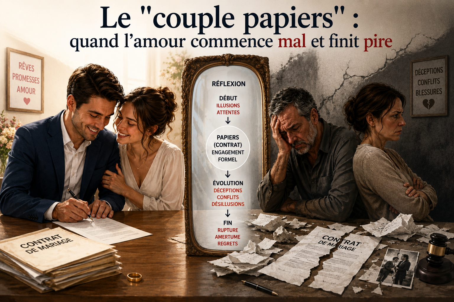 Le « couple papiers » : quand l&rsquo;amour commence mal et finit pire