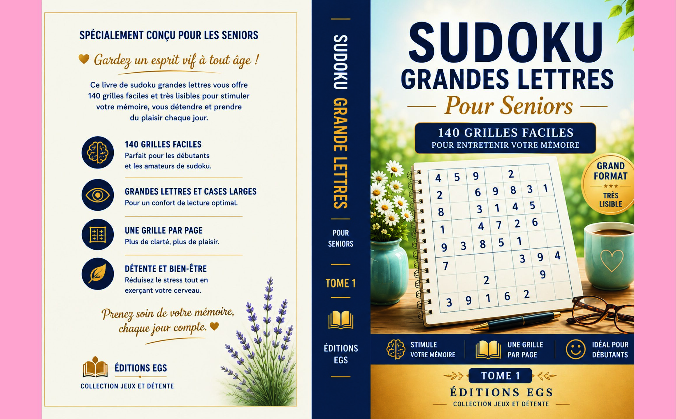 Sudoku Grandes Lettres pour Seniors – Tome 1
