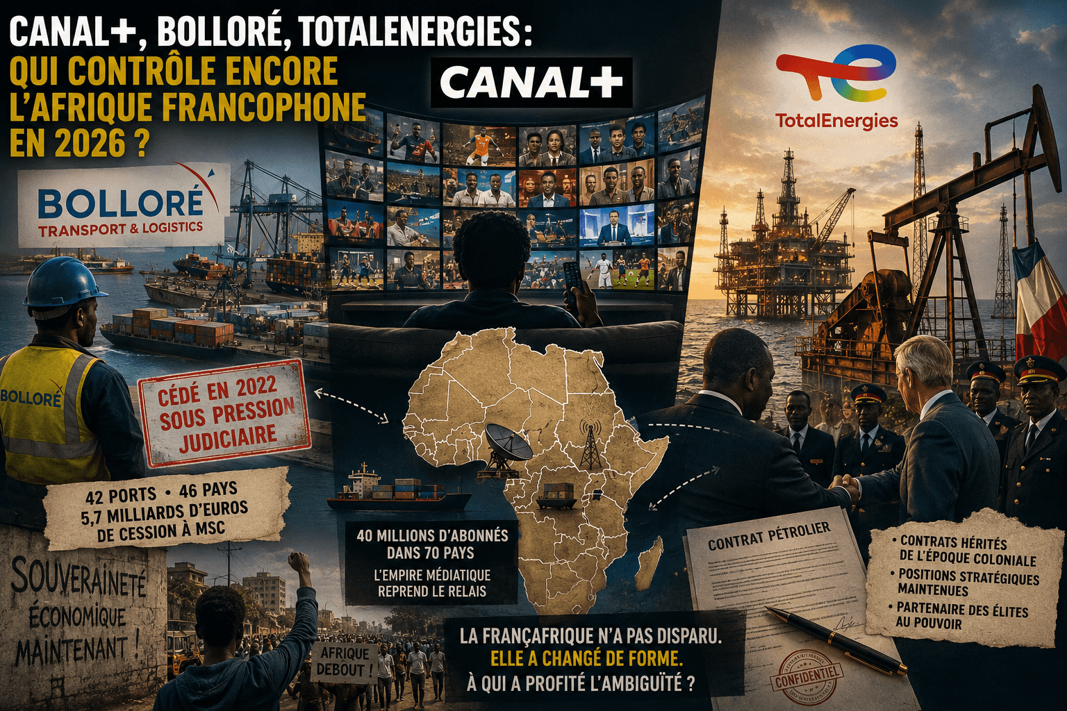 Entreprises françaises en Afrique : Canal+, Bolloré et TotalEnergies contrôlent-elles encore l&rsquo;Afrique francophone en 2026 ?